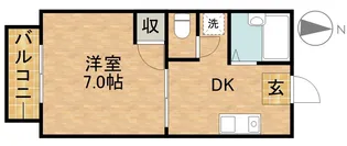 1DKの間取り画像
