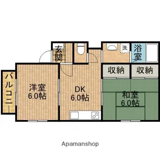 コーポラスKANBE【202号室】の間取り