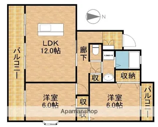 グランドハイツⅡ【1階】の間取り