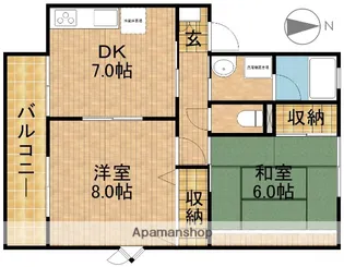 ハイツアルタイルⅠ【2階】の間取り