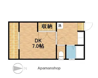 鴨江コーポ【1号室】の間取り