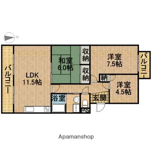 ガーデン葉月Ⅲ【3階】の間取り