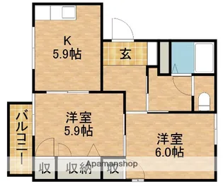 サンライズ佐倉B【201号室】の間取り