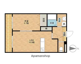 パークサイド中田【104号室】の間取り