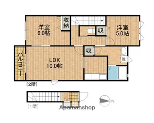 リ・プリマヴェーラⅠA【201号室】の間取り