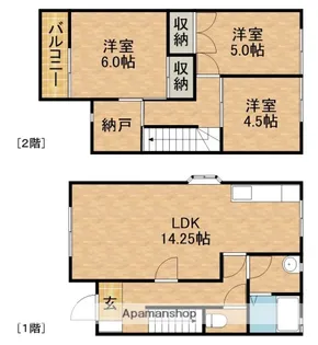 静岡県御前崎市池新田【テラスハウス】の間取り