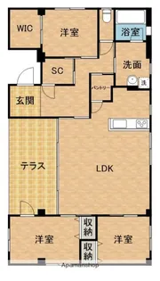山手の棲み家【3階】の間取り