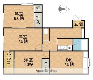 メゾンTAKEUCHIⅢ【2階】の間取り