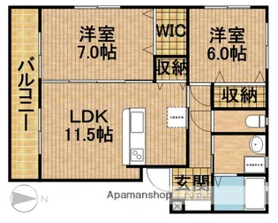 カンパウ佐藤【202号室】の間取り