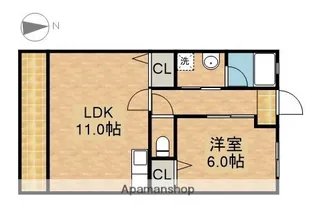 サンビュー新居B【2階】の間取り