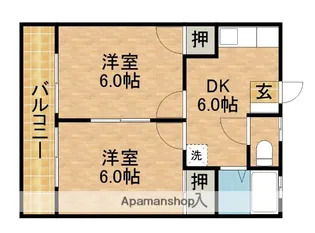 ハッピータウンB【2階】の間取り