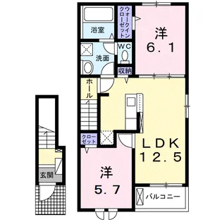 ピューピル【2階】の間取り