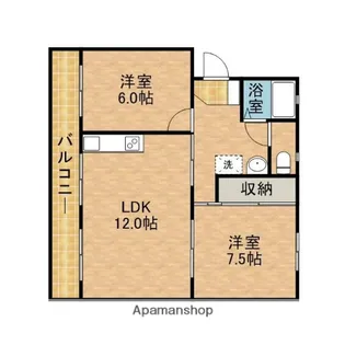 中根マンションF【3階】の間取り