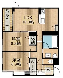 クラルテ早出町【1階】の間取り