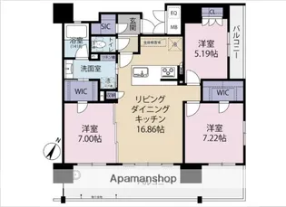エンブルステーション菊川【8階】の間取り