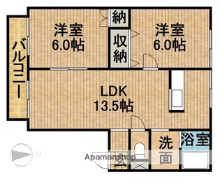 ウエストワン【2階】の間取り