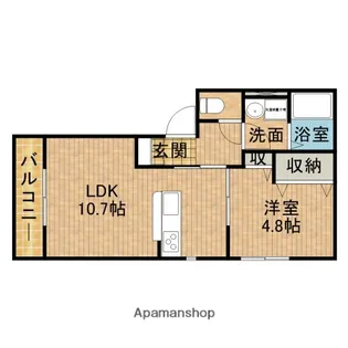 DーHILLS元魚【3階】の間取り