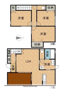 静岡県浜松市中央区三島町【テラスハウス】の間取り