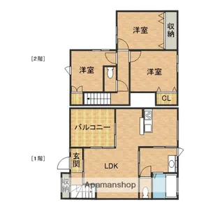 静岡県浜松市中央区三島町【テラスハウス】の間取り