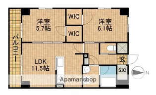 CENTRAL S 砂山町【12階】の間取り