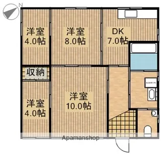 SUMICA高丘【1号室】の間取り