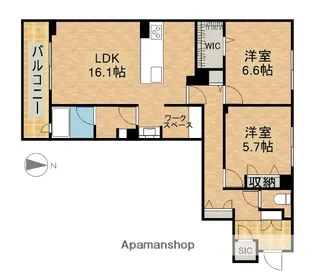 グランメゾン南浅田【1階】の間取り