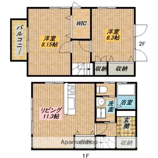 静岡県浜松市浜名区細江町三和【テラスハウス】の間取り
