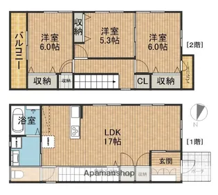 静岡県浜松市中央区幸4丁目【一戸建】の間取り
