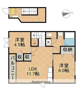 VILLA AMITY E【2階】の間取り