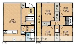 リナージュL4号棟【1号室】の間取り