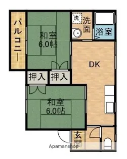 コーポサンヒルツB【101号室】の間取り