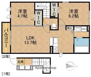 プレジール【2階】の間取り