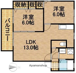 サニーヒル【1階】の間取り