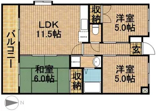 ピュア旭ヶ丘【3階】の間取り