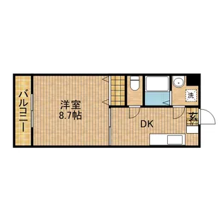 1DKの間取り画像