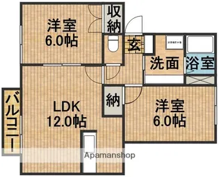 ドエル川井B【103号室】の間取り