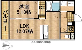 グランストーク篠ケ瀬Ⅱ【1階】の間取り