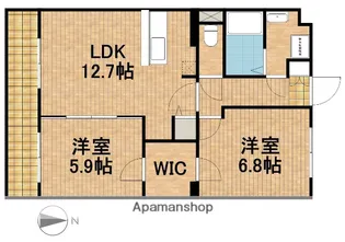 エバーグリーン【4階】の間取り
