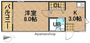フォルテ佐鳴台【201号室】の間取り