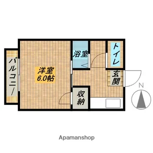 コーポスルガ台【107号室】の間取り