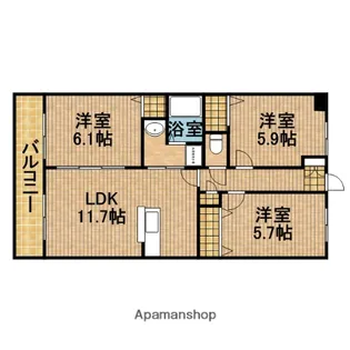 フェリッシモ【3階】の間取り