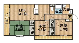 アイフェニックスマスダ【1階】の間取り