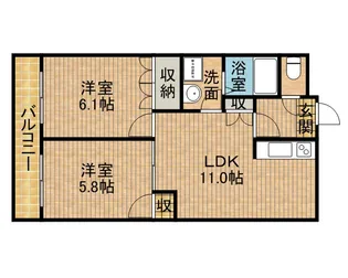 ハーフェン【2階】の間取り