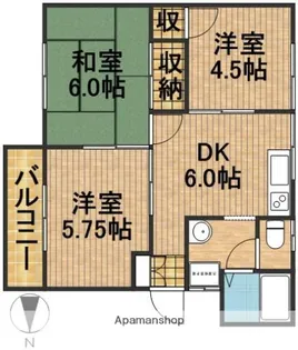 グリーンハイツ萩原B【1階】の間取り