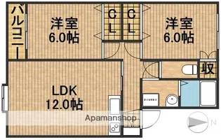 エスポワールミシマC【2階】の間取り