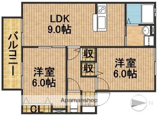 サンビレッジ半田山A【2階】の間取り