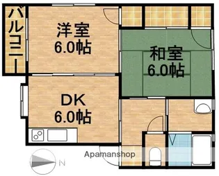 メイプル岩井【203号室】の間取り