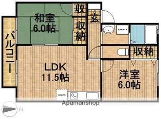 プライムローズ【102号室】の間取り