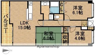 ベルジュ成子坂【3階】の間取り