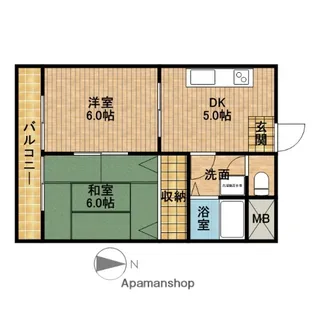 高丘ハイツ【3階】の間取り
